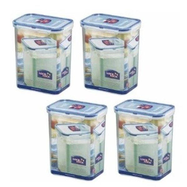 Lock & Lock Lock & Lock HPL813S4 Easy Essentials Pantry 7.6-Cup Rectangular Food Storage Container; Clear - Set of 4 HPL813S4